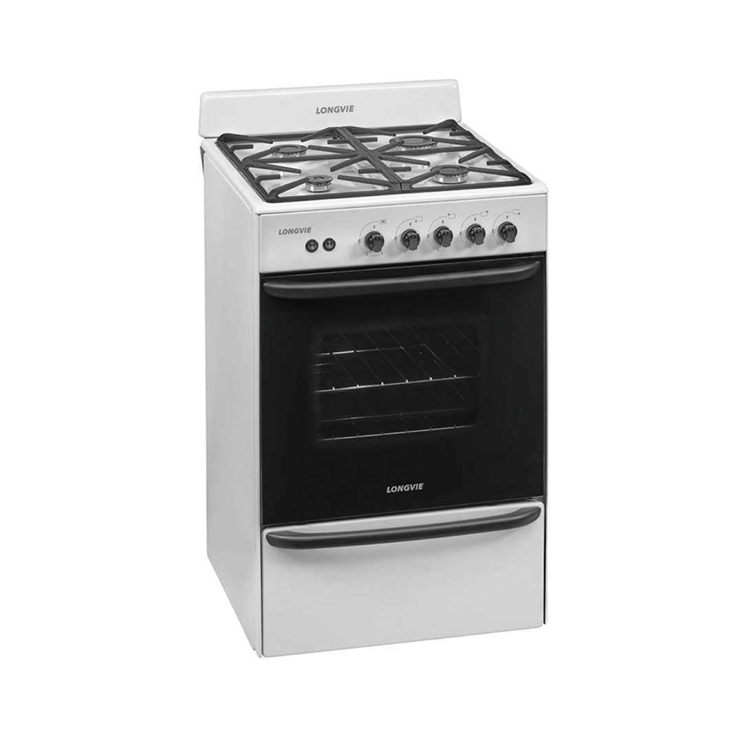 Cocina A Gas Longvie 13331bf 56cm Blanca Cajón Parrilla